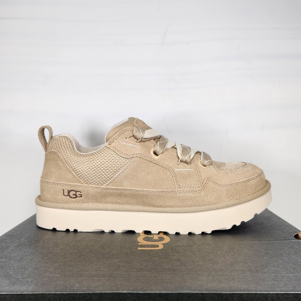 UGG Sneakers Mens Size 10 Mustard Seed Lowmel Suede Canvas Chunky Shoes